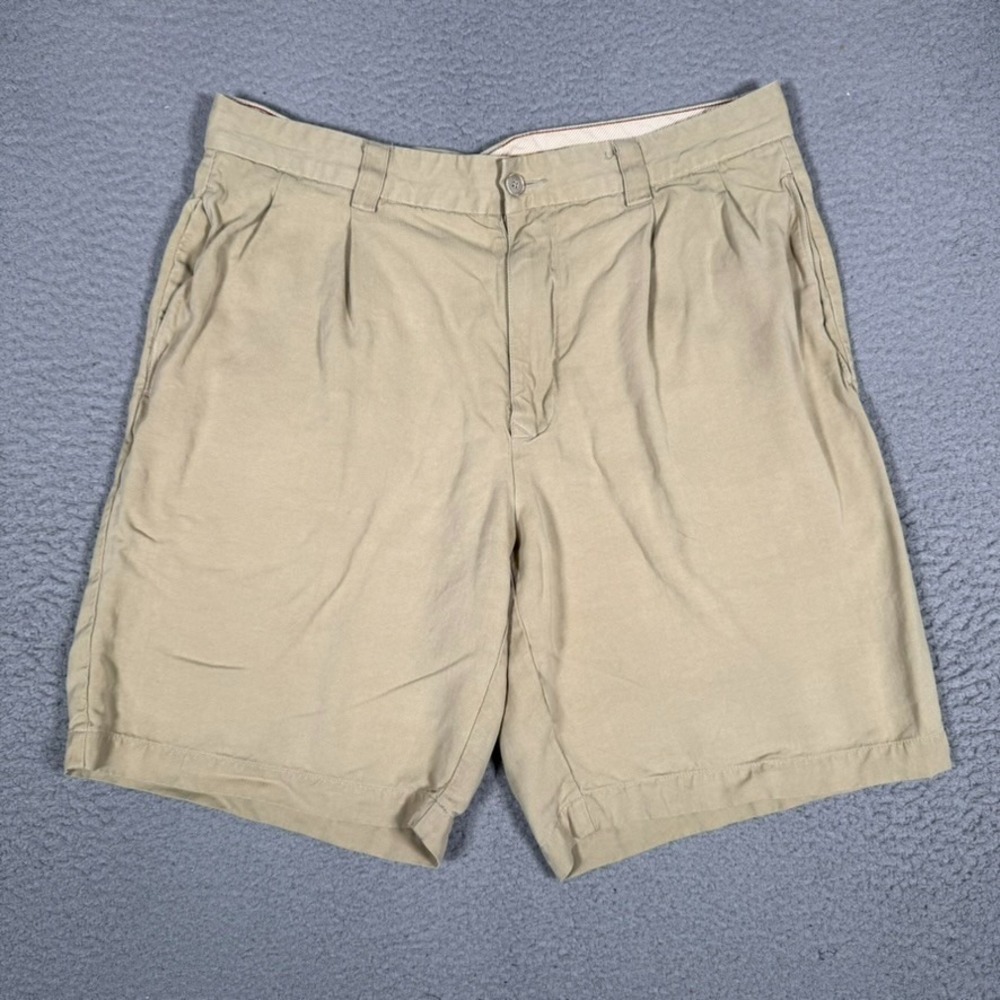 Tommy Bahama Shorts Mens 32 Brown 8" 100% Silk Chino Casual Preppy Pockets Logo
